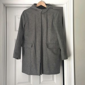 JCrew Gray, wool stadium coat. Size petite M